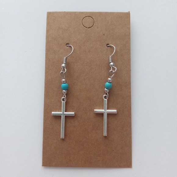 Fashion Jewelry Cross Dangle Earrings - Picture 2 of 4